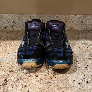 Mizuno Wave Lightning RX2 Womens Athletic Volleyball Shoes Size 7.5 Black Blue